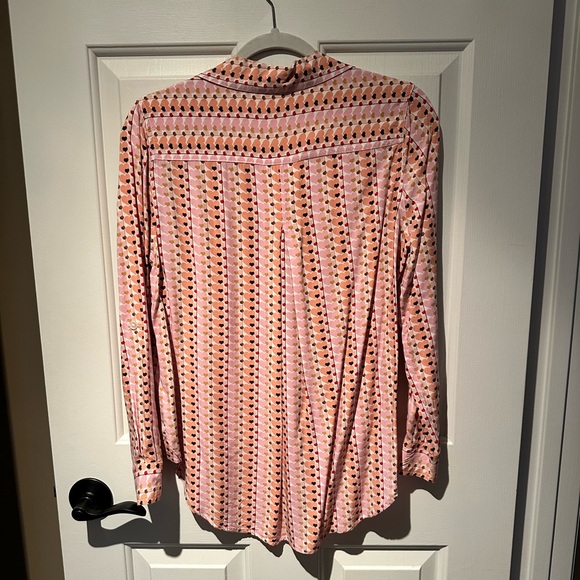 Velvet Heart. Heart Print Button Down Blouse. Size Small - Picture 3 of 6